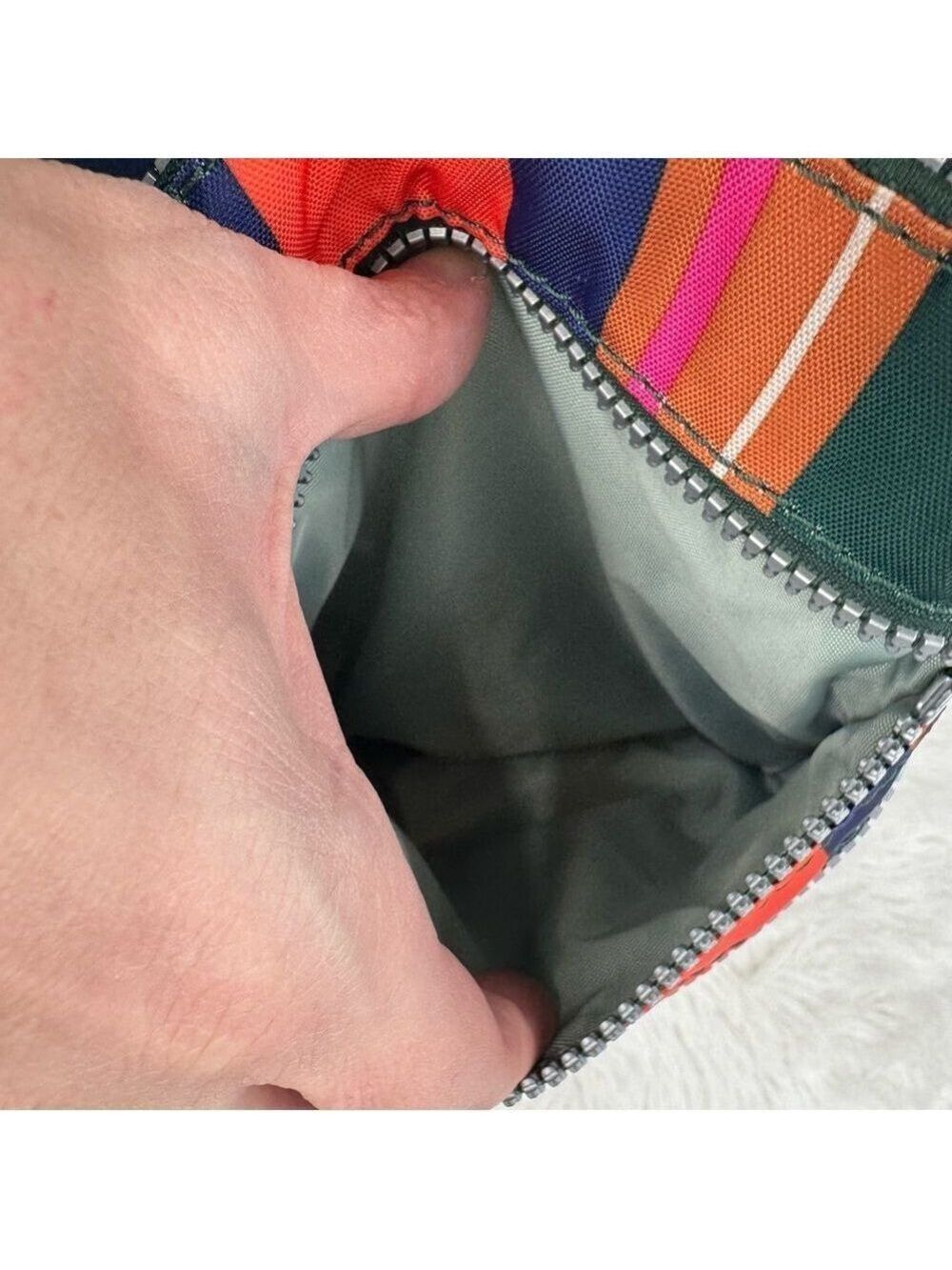 Kipling Alvar Rainbow Striped Nylon Crossbody Purse - Picture 10 of 12
